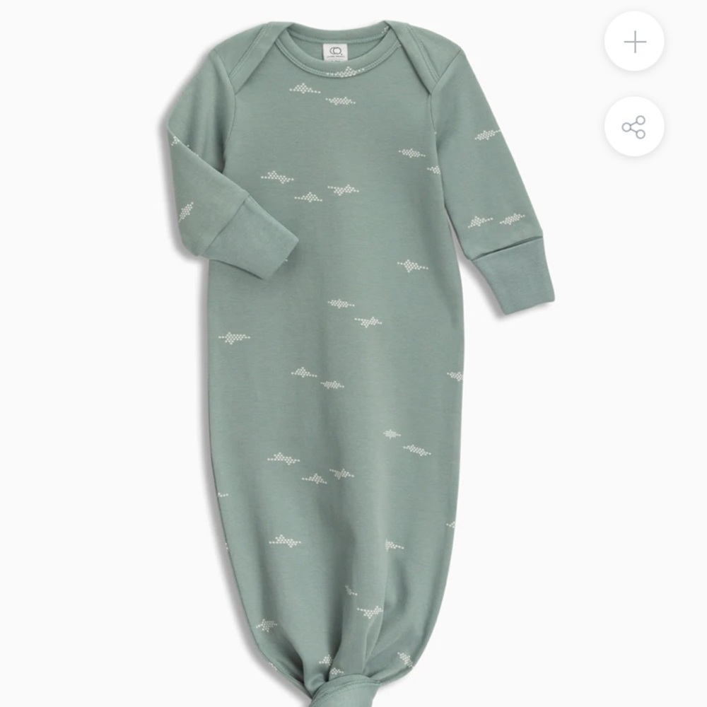 Grey nordstrom newborn knotted baby sleeper gown - Picture 1 of 5